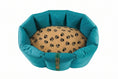 Load image into Gallery viewer, CLEARANCE : Medium, Full Durasoft Teal Nest with Caramel Paws