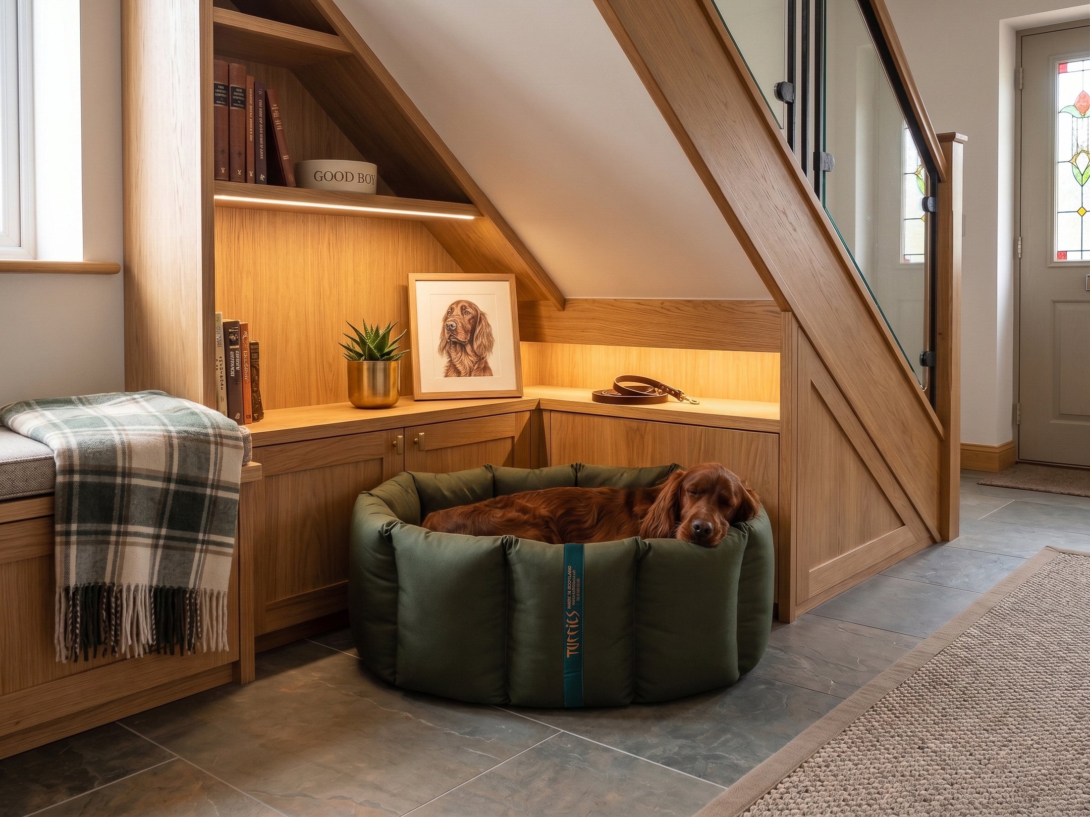 (Full Nest Dark Olive with Grey Dog Dryer)