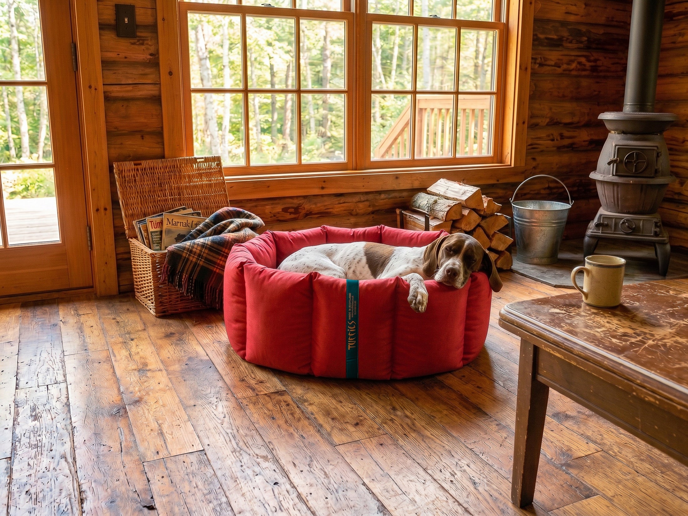 (Full Nest Dark Red with Grey Dog Dryer)