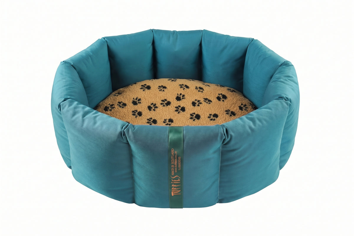 CLEARANCE : Medium, Full Durasoft Teal Nest with Caramel Paws