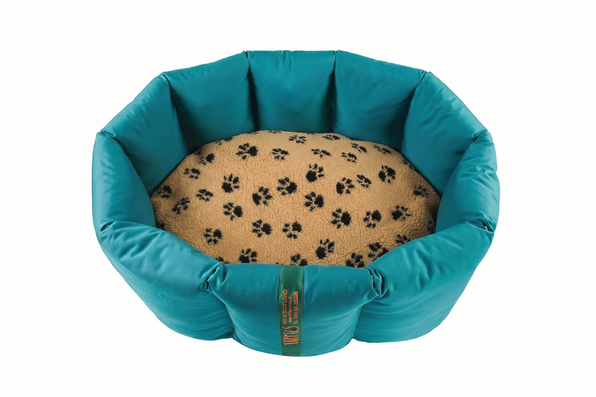 CLEARANCE : Medium, Full Durasoft Teal Nest with Caramel Paws