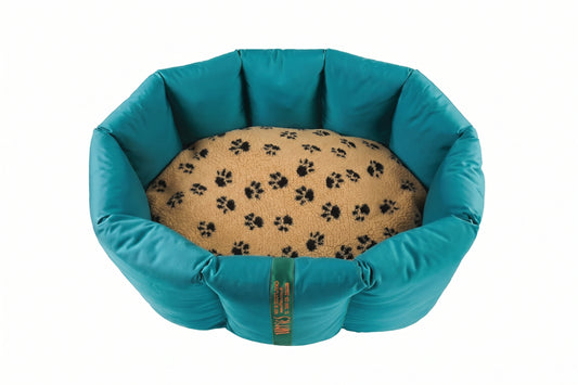 CLEARANCE : Medium, Full Durasoft Teal Nest with Caramel Paws