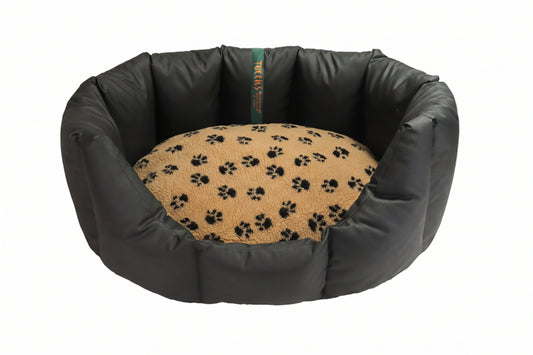 CLEARANCE : Medium, Easy Access Wipe Clean Black Nest with Caramel Paws