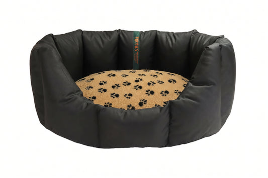 CLEARANCE : Medium, Easy Access Wipe Clean Black Nest with Caramel Paws