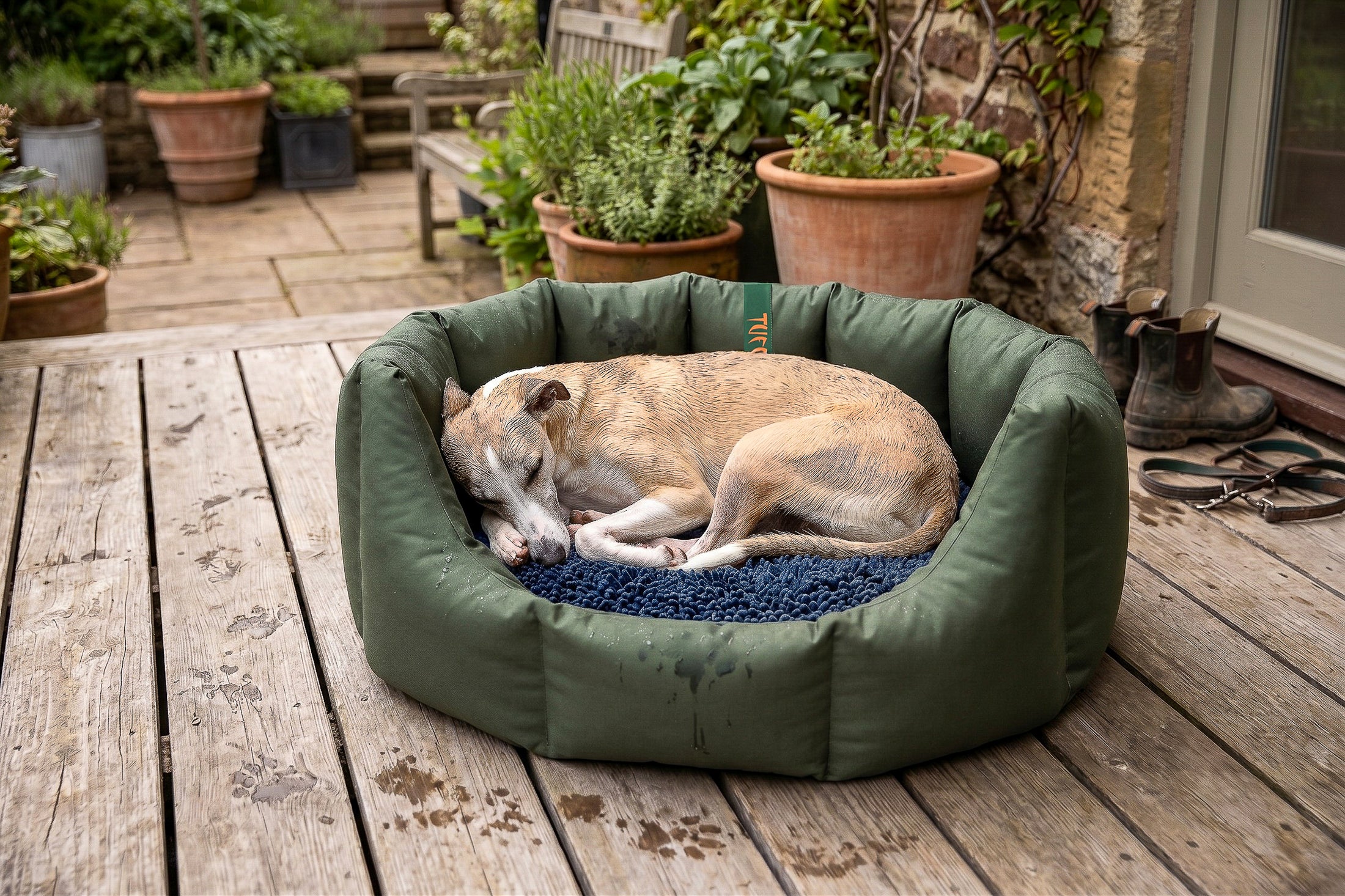 (Easy Access dark Olive with Navy Dog Dryer)