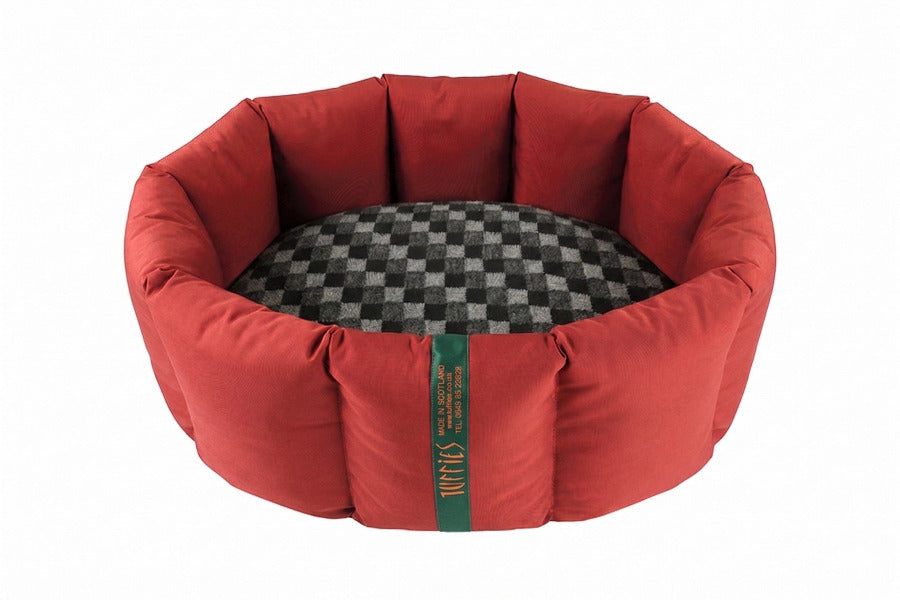 (Full Nest Dark Red with Grey Check)