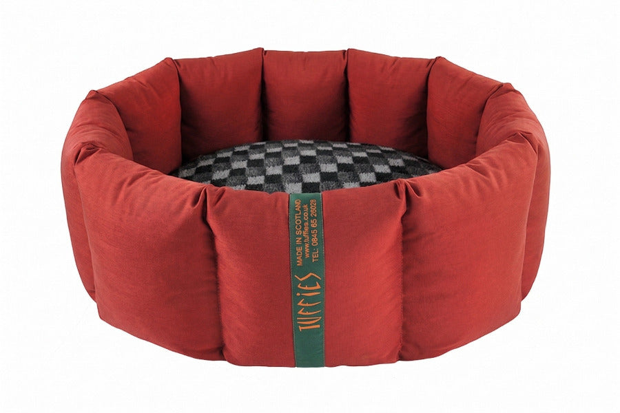 (Full Nest Dark Red with Grey Check)