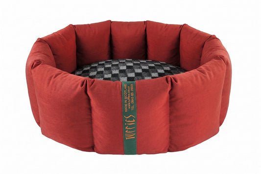 (Full Nest Dark Red with Grey Check)
